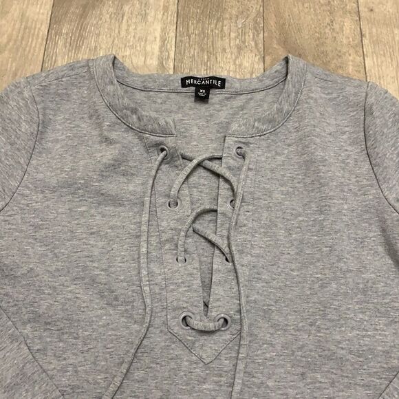 J. Crew Merchantile Lace Up Sweatshirt Dress - Picture 3 of 8